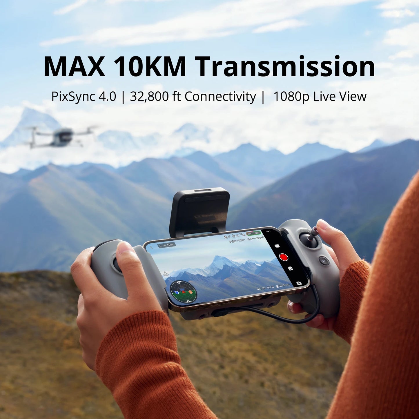 ATOM 2 Camera Drone, 4K HDR Video, 8K Photo, 3-Axis Gimbal, Under 249g, Vertical Shooting,10-KM, AI Night Shot, AI Tracking