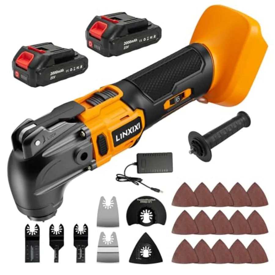 Oscillating Multi Tools for Milwaukee 18V Battery Multi-Use Grinding Tool 4°Oscillation Angle 6 Variable Speeds Quick-fit Blade