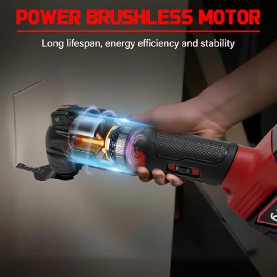 Oscillating Multi Tools for Milwaukee 18V Battery Multi-Use Grinding Tool 4°Oscillation Angle 6 Variable Speeds Quick-fit Blade
